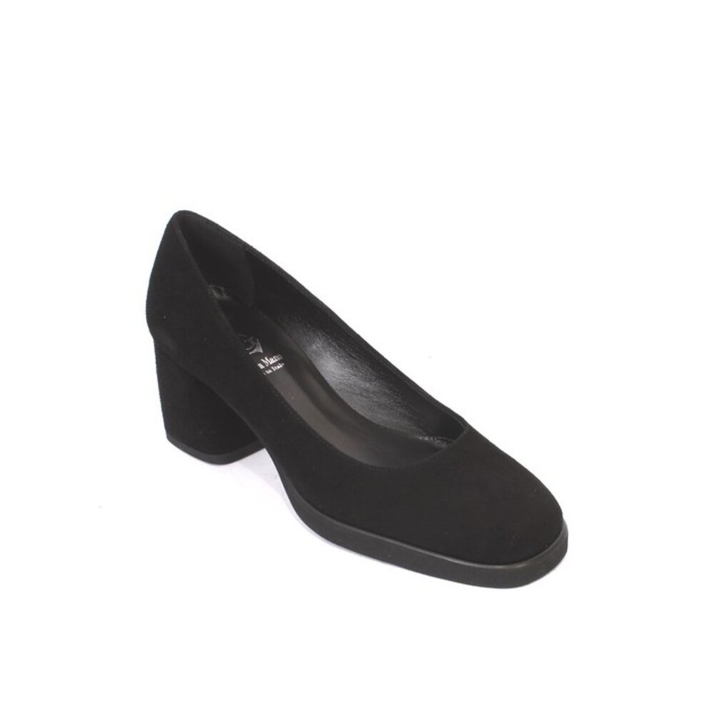 Luca Grossi 187 Black Suede Leather Platform Heel Shoes Pumps